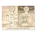 Cartoon: COVID-19 Wheel of Fortune, conceived by Phil Ness, drawn by Reeve, 2022.